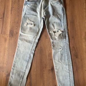 PacSun Men's Skinny Distressed Light Blue Wash Jeans